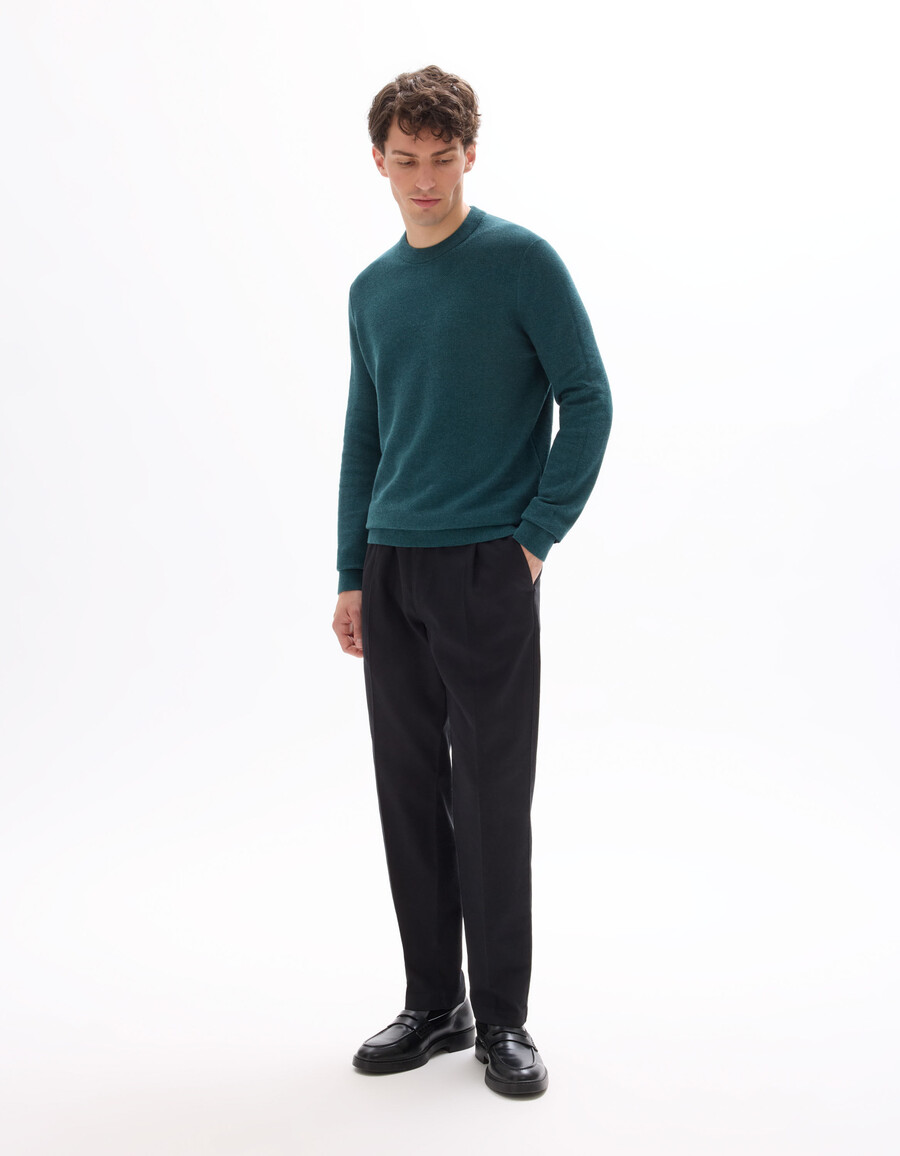 schmal geschnittene stretch-baumwoll-leinenhose