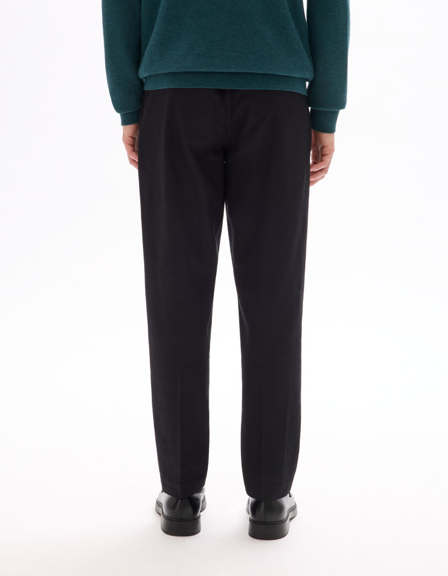 schmal geschnittene stretch-baumwoll-leinenhose