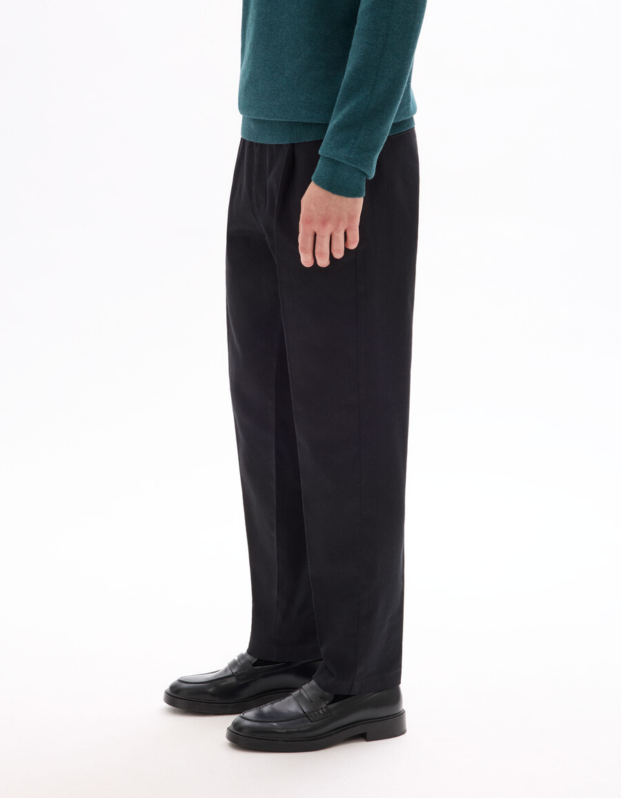 schmal geschnittene stretch-baumwoll-leinenhose