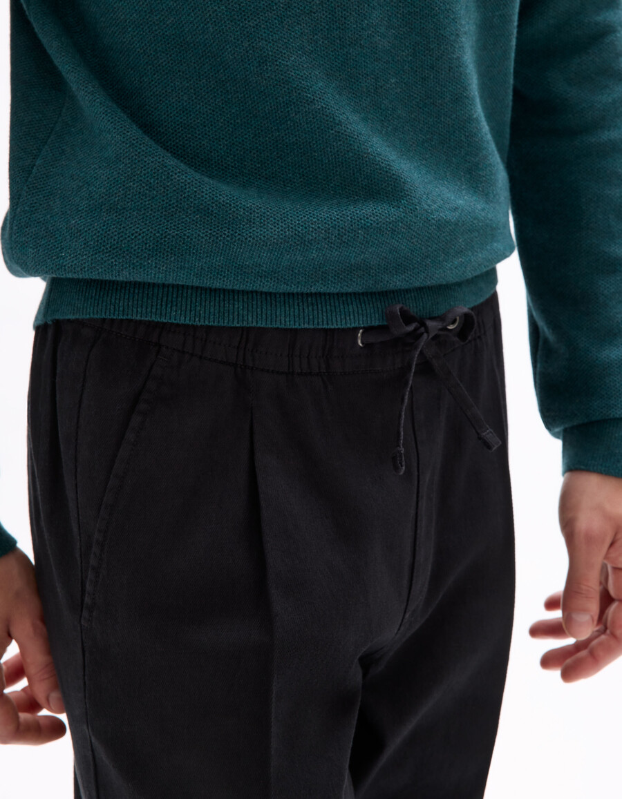 schmal geschnittene stretch-baumwoll-leinenhose