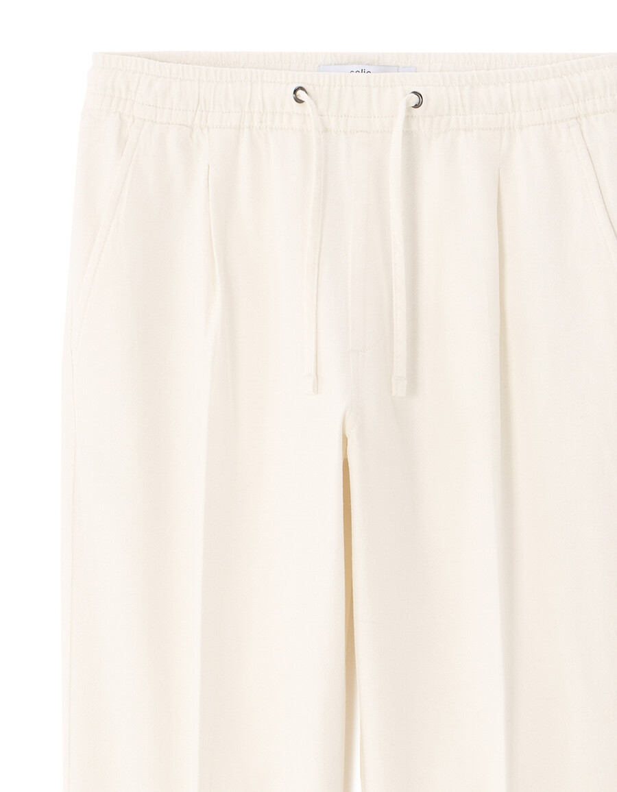 schmal geschnittene stretch-baumwoll-leinenhose