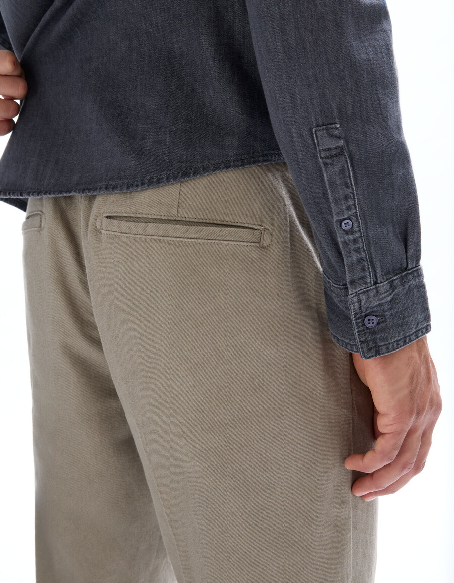 schmale hose aus stretch-baumwoll-leinen