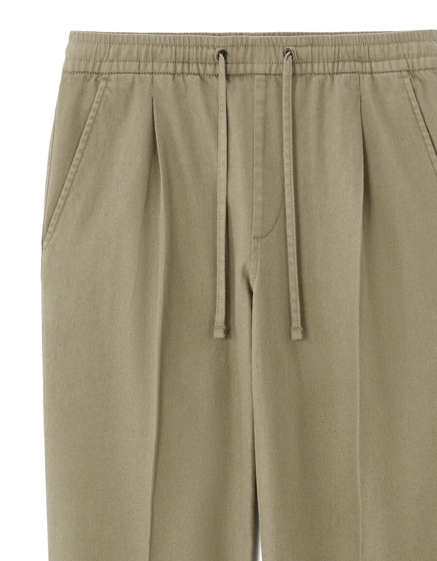 schmale hose aus stretch-baumwoll-leinen