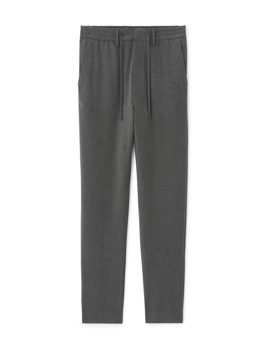 dunkelgraue bequeme slim-fit-stretchhose in 78-länge für den ganzen tag