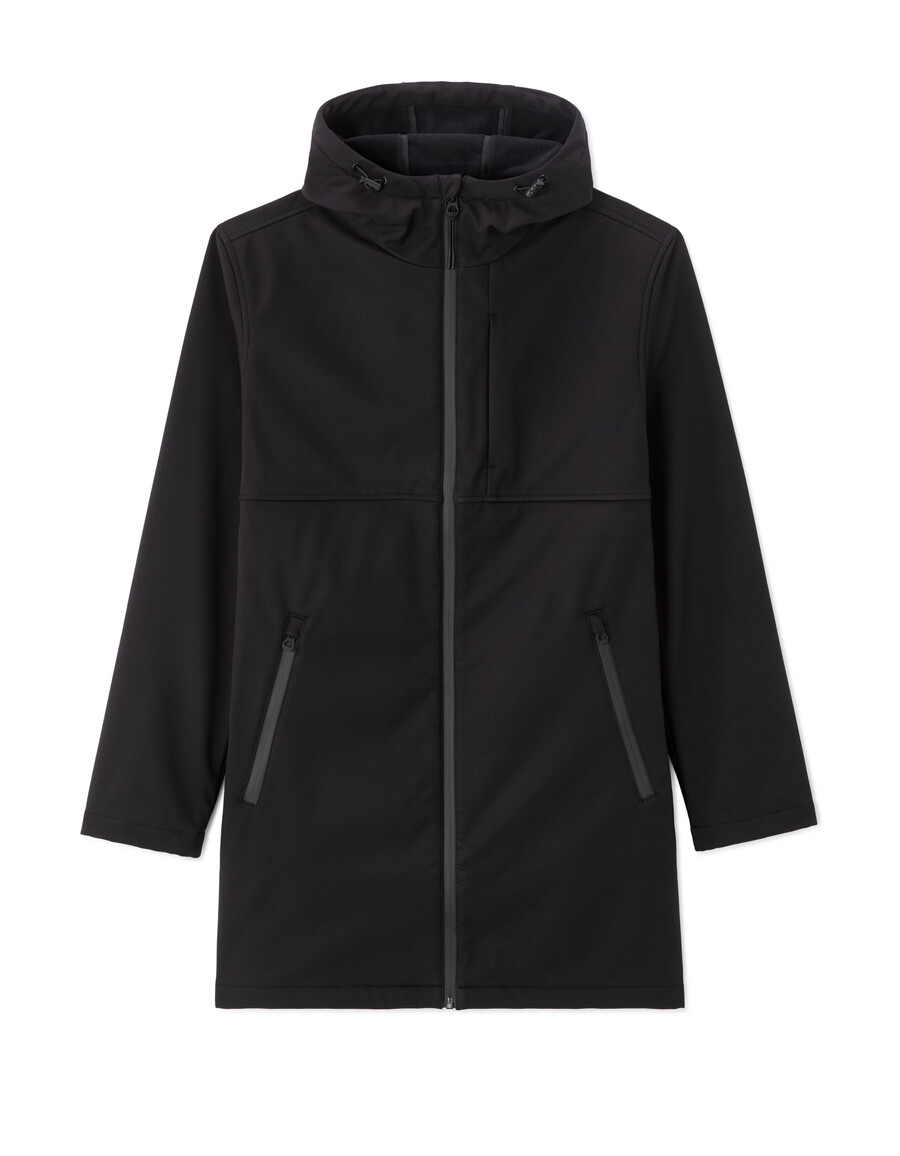 softshell-parka mit kapuze