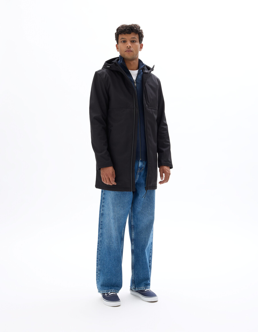 softshell-parka mit kapuze
