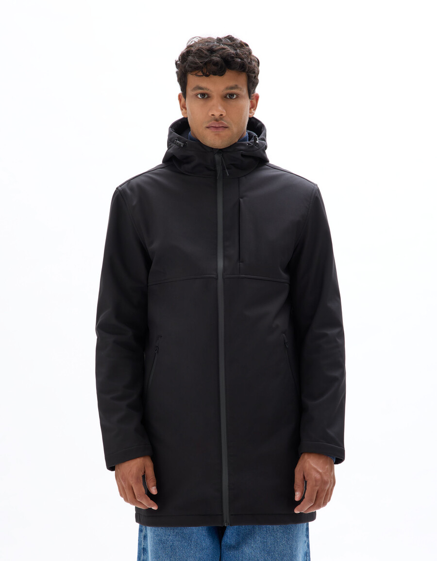 softshell-parka mit kapuze