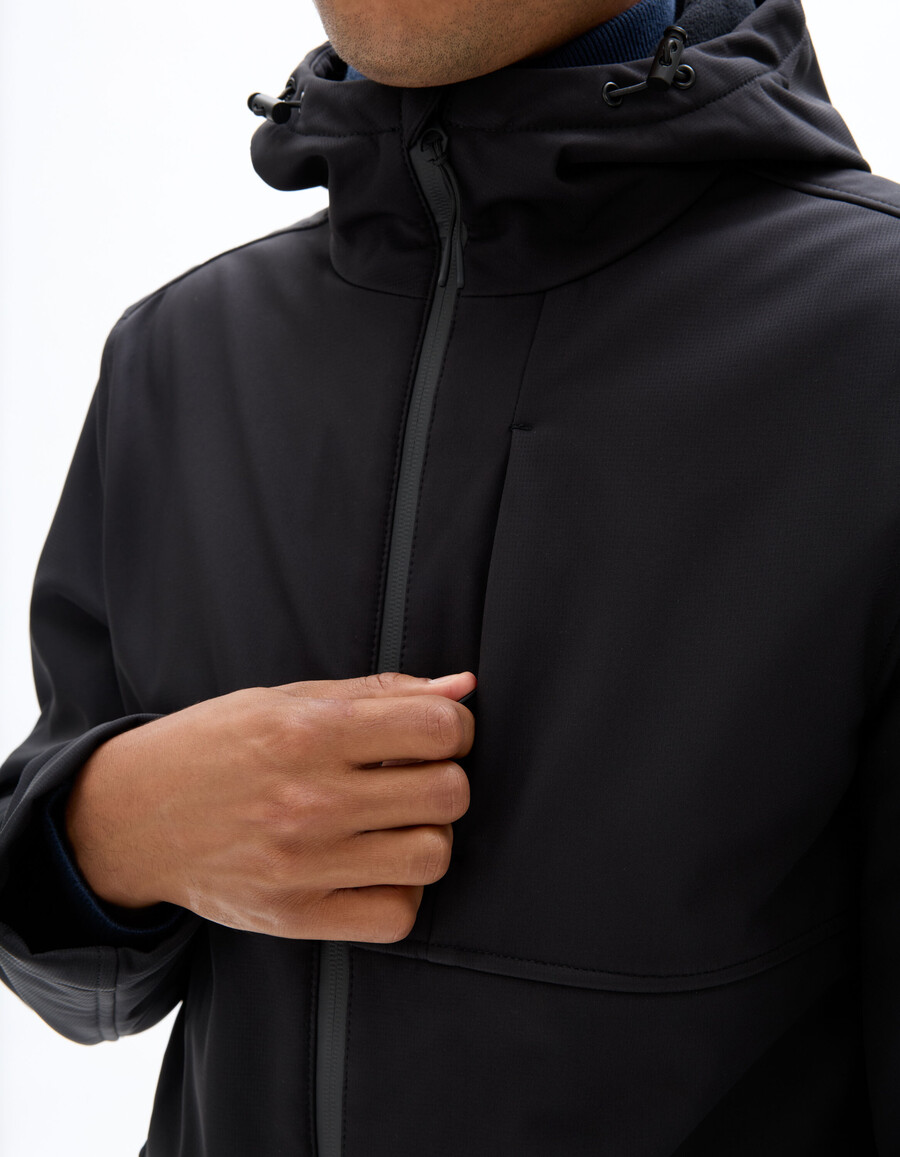 softshell-parka mit kapuze