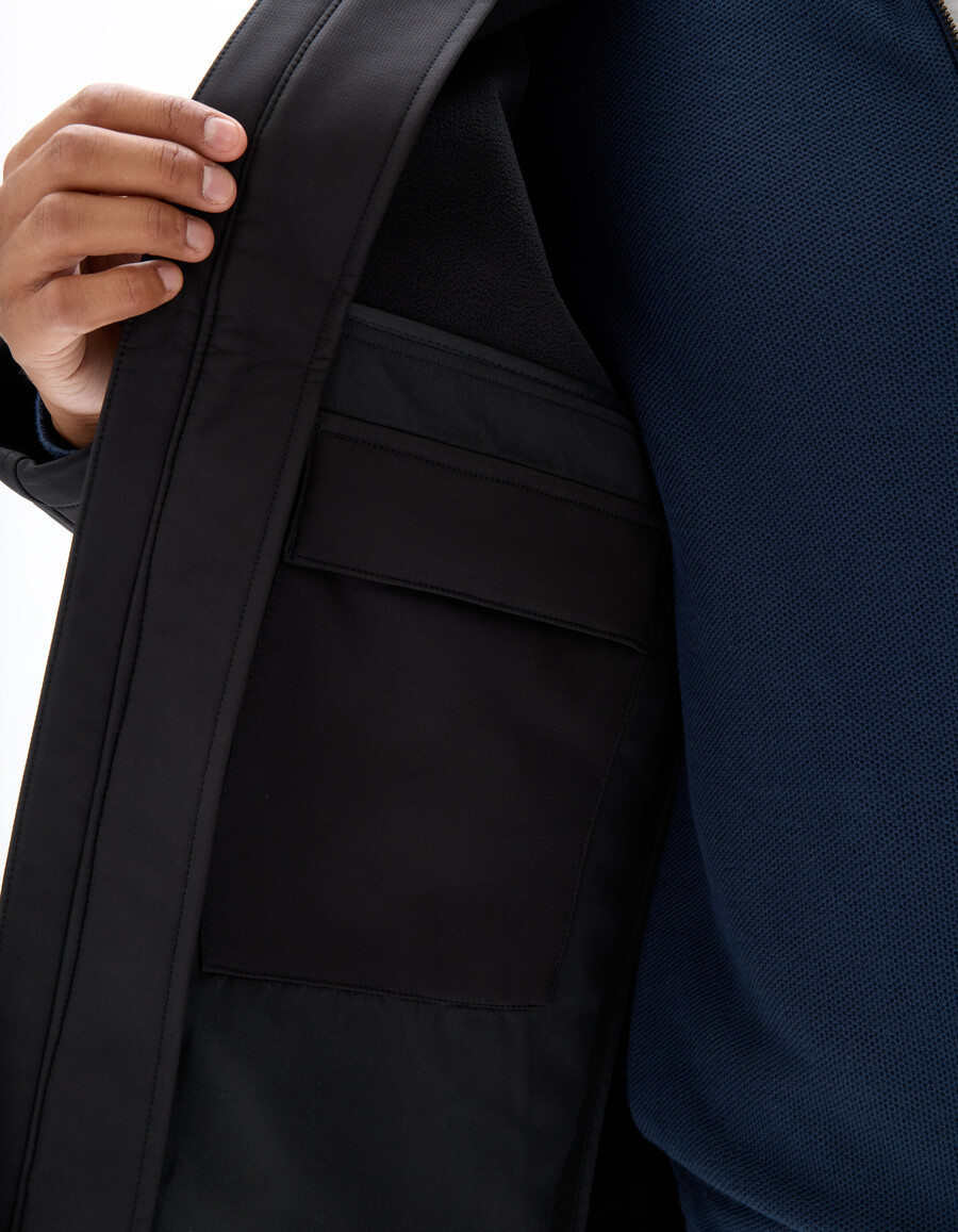 softshell-parka mit kapuze
