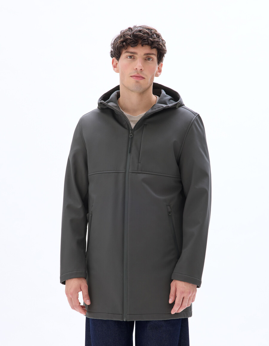 softshell-parka mit kapuze