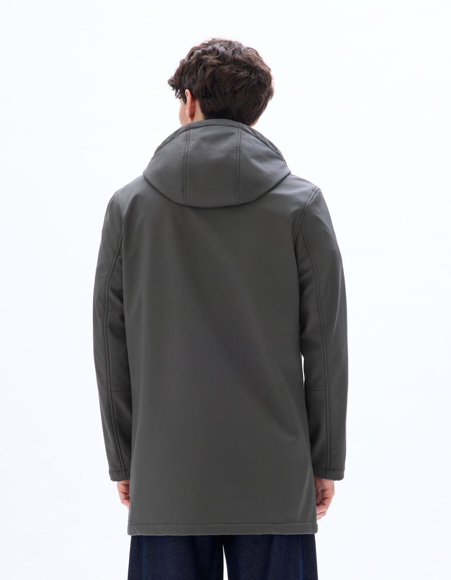 softshell-parka mit kapuze