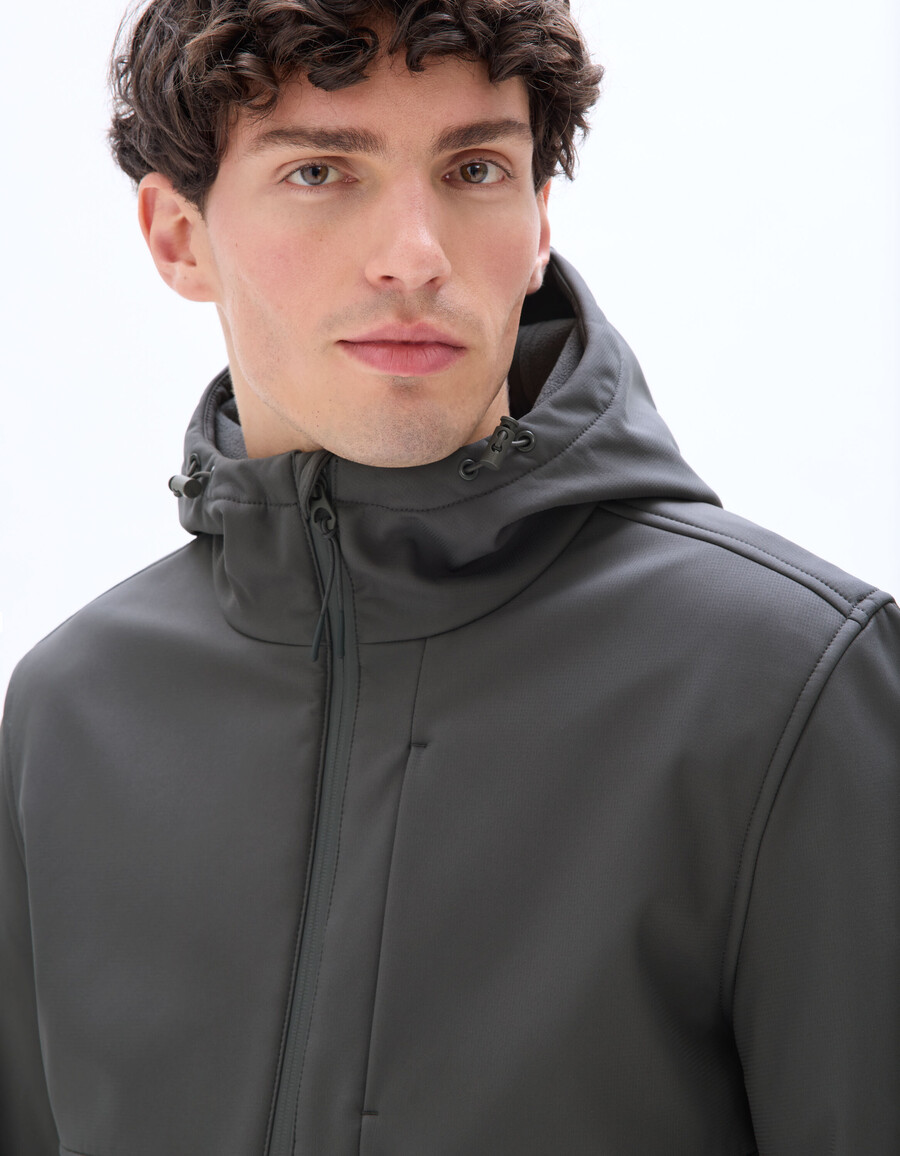 softshell-parka mit kapuze