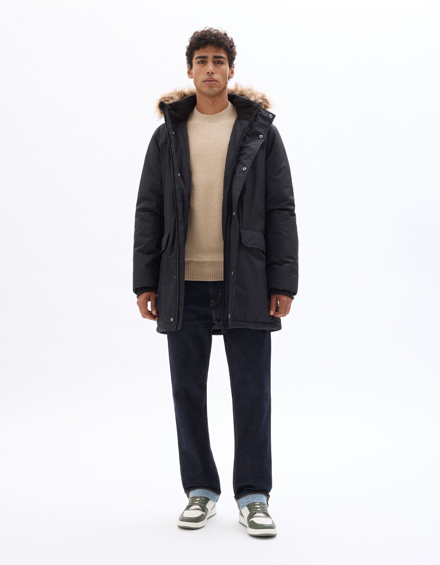 dualtech winterparka mit daunen federn und kapuze
