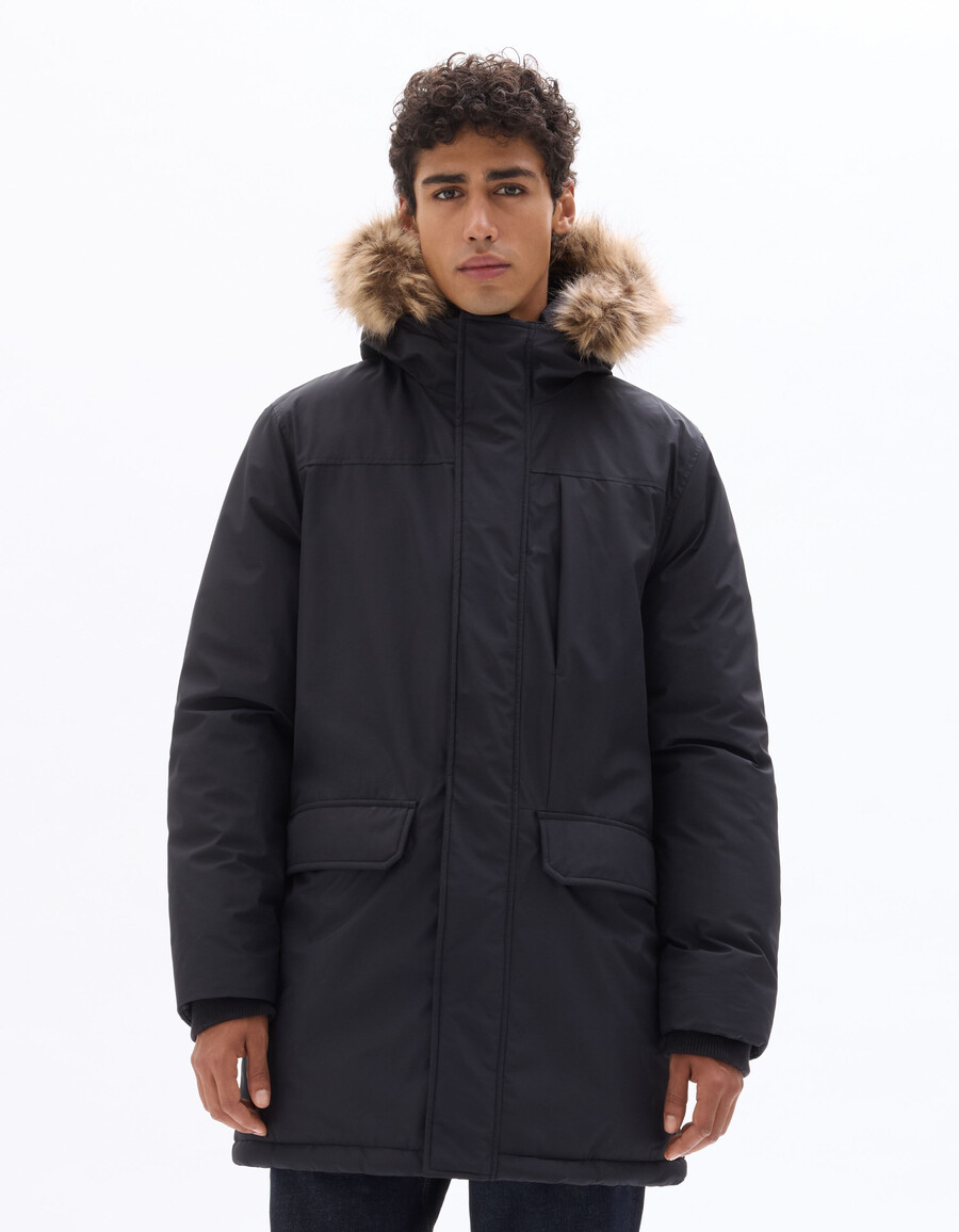 dualtech winterparka mit daunen federn und kapuze