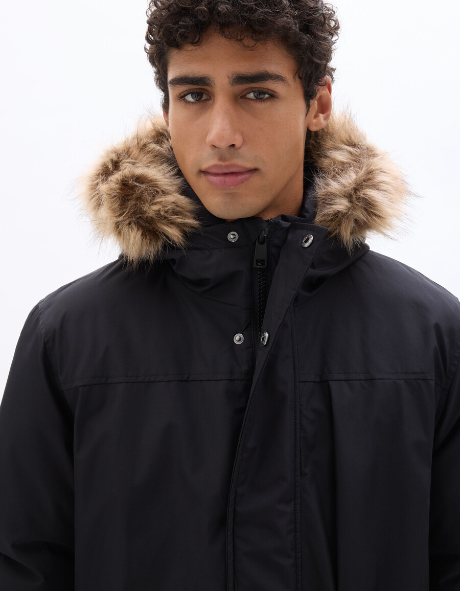 dualtech winterparka mit daunen federn und kapuze