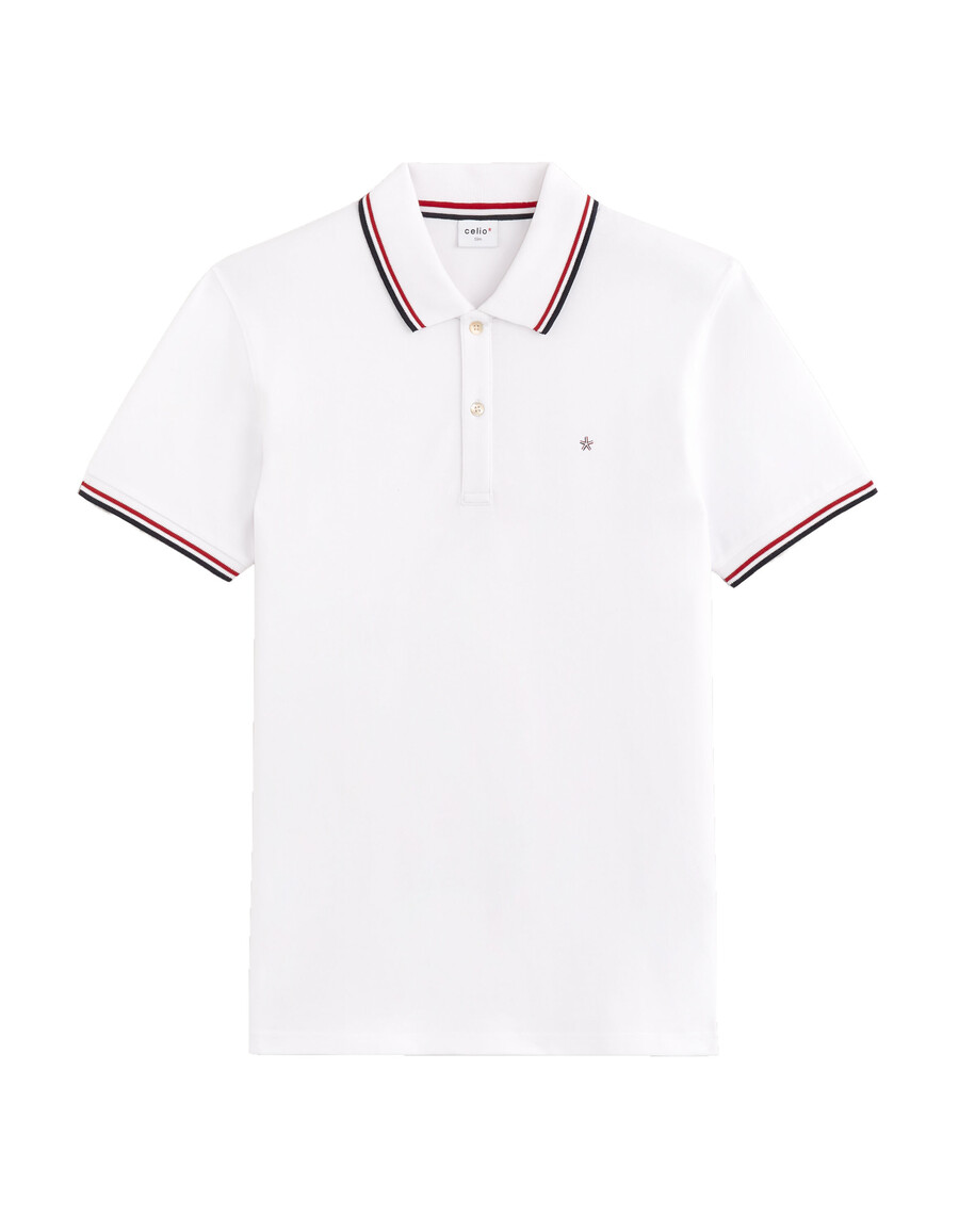 schmal geschnittenes piqué-poloshirt aus stretch-baumwolle