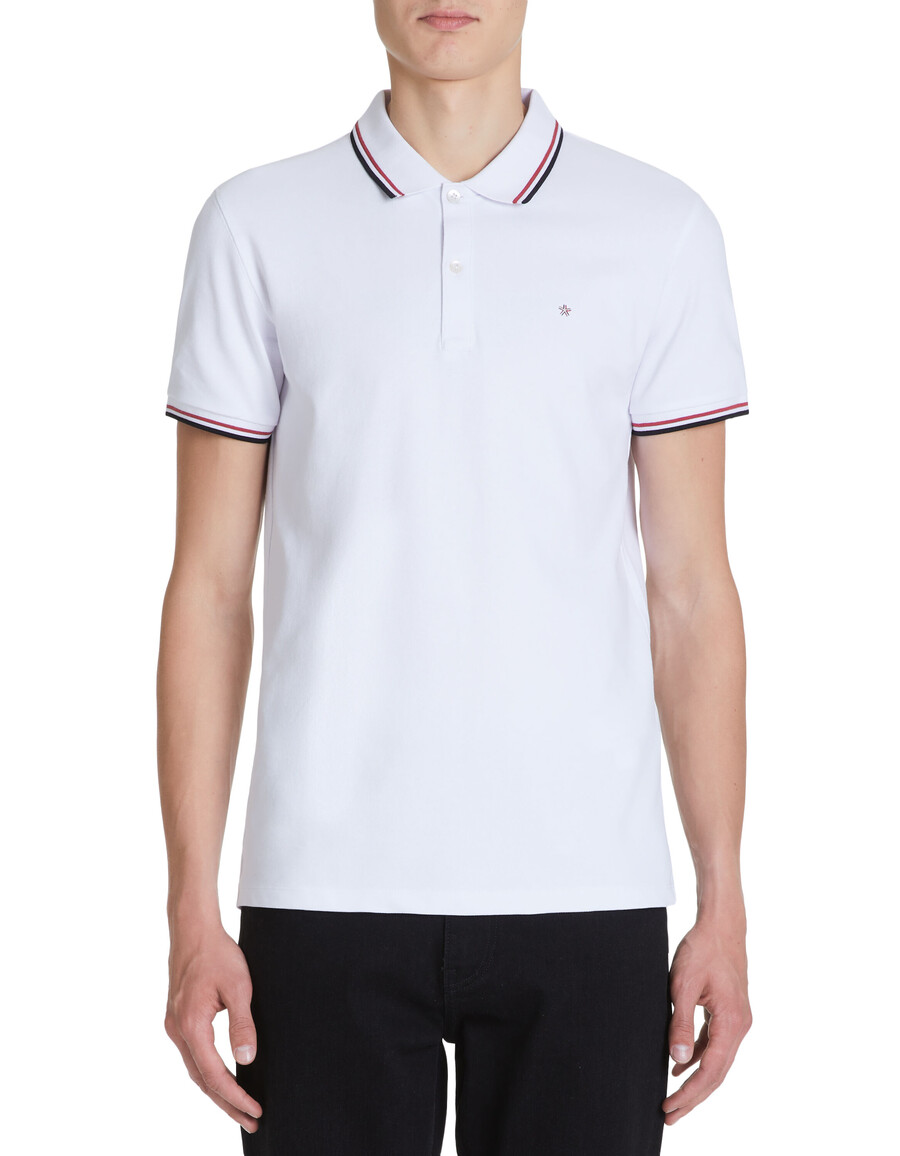 schmal geschnittenes piqué-poloshirt aus stretch-baumwolle