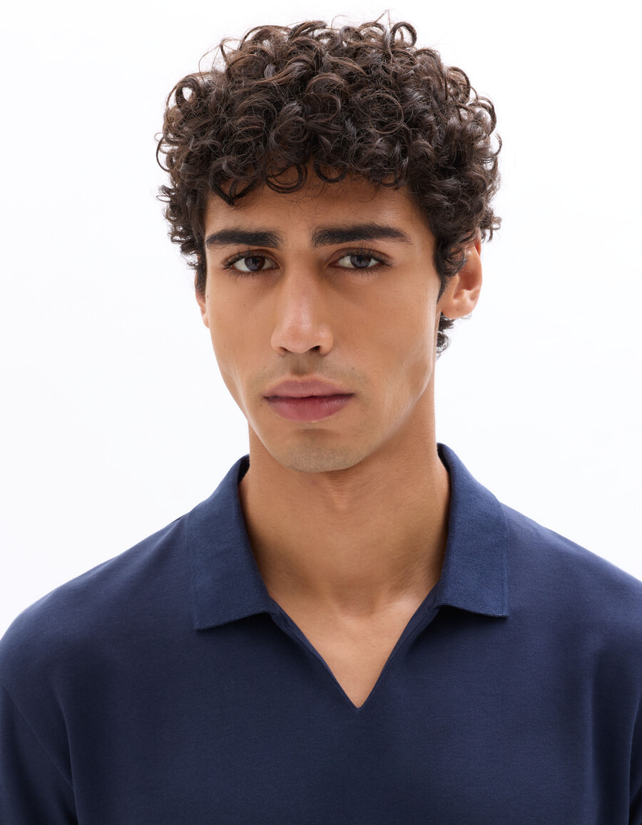 poloshirt mit kubanischem kragen in regulärer passform aus baumwollmischgewebe