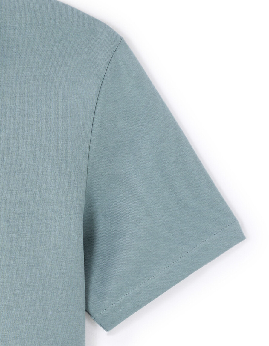 poloshirt mit normaler länge und kubanischem kragen aus baumwollmischgewebe