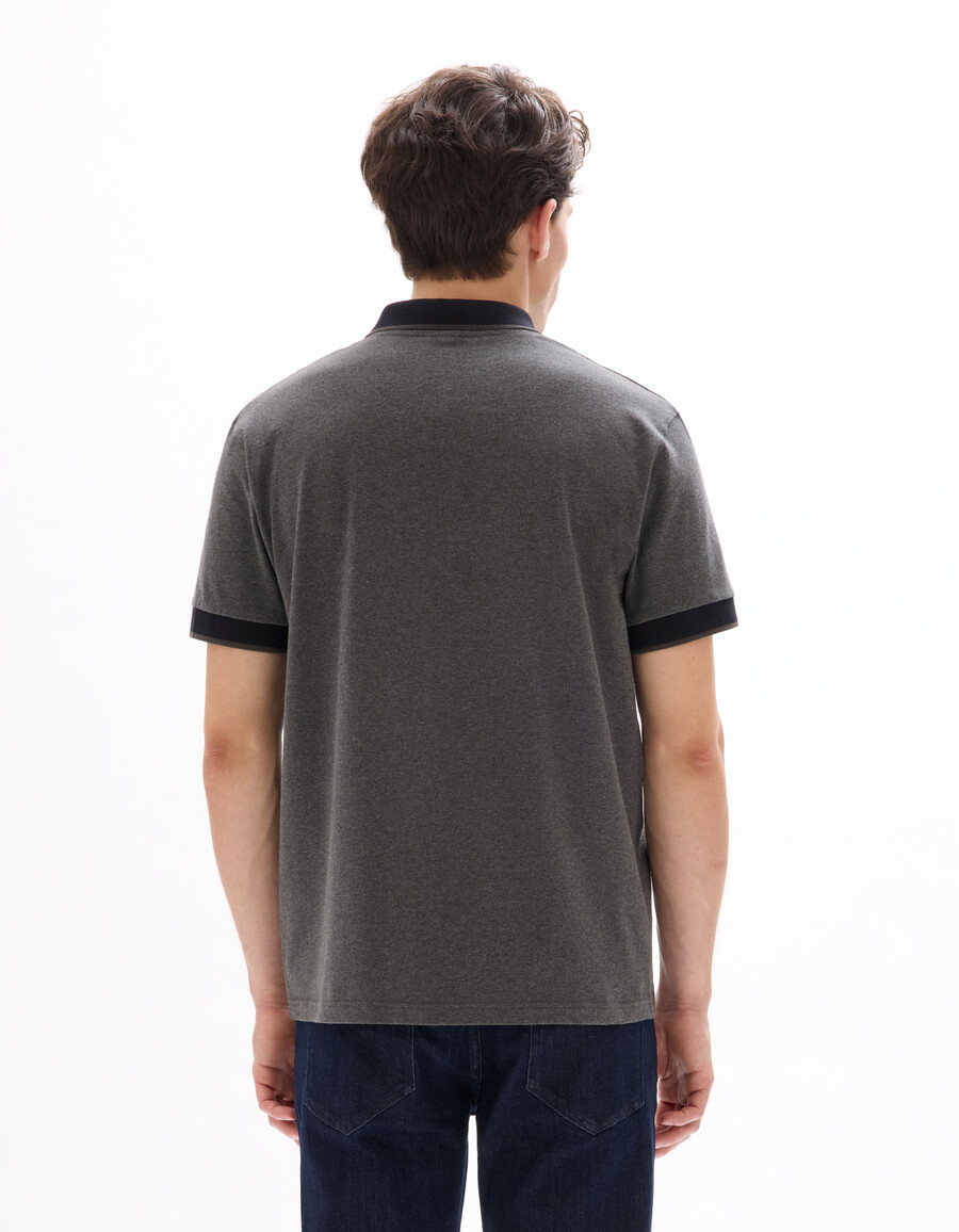 poloshirt aus normalem jersey-material aus stretch-baumwolle