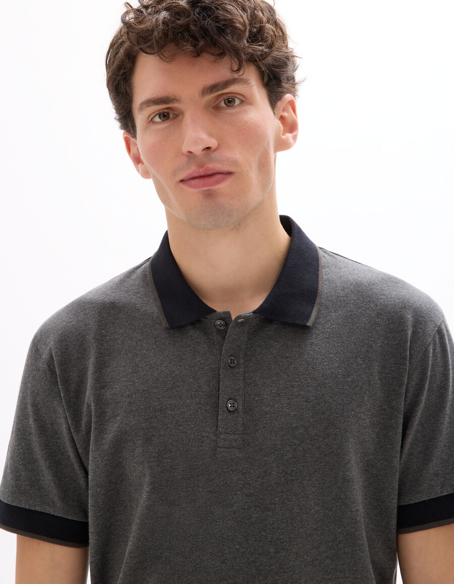 poloshirt aus normalem jersey-material aus stretch-baumwolle
