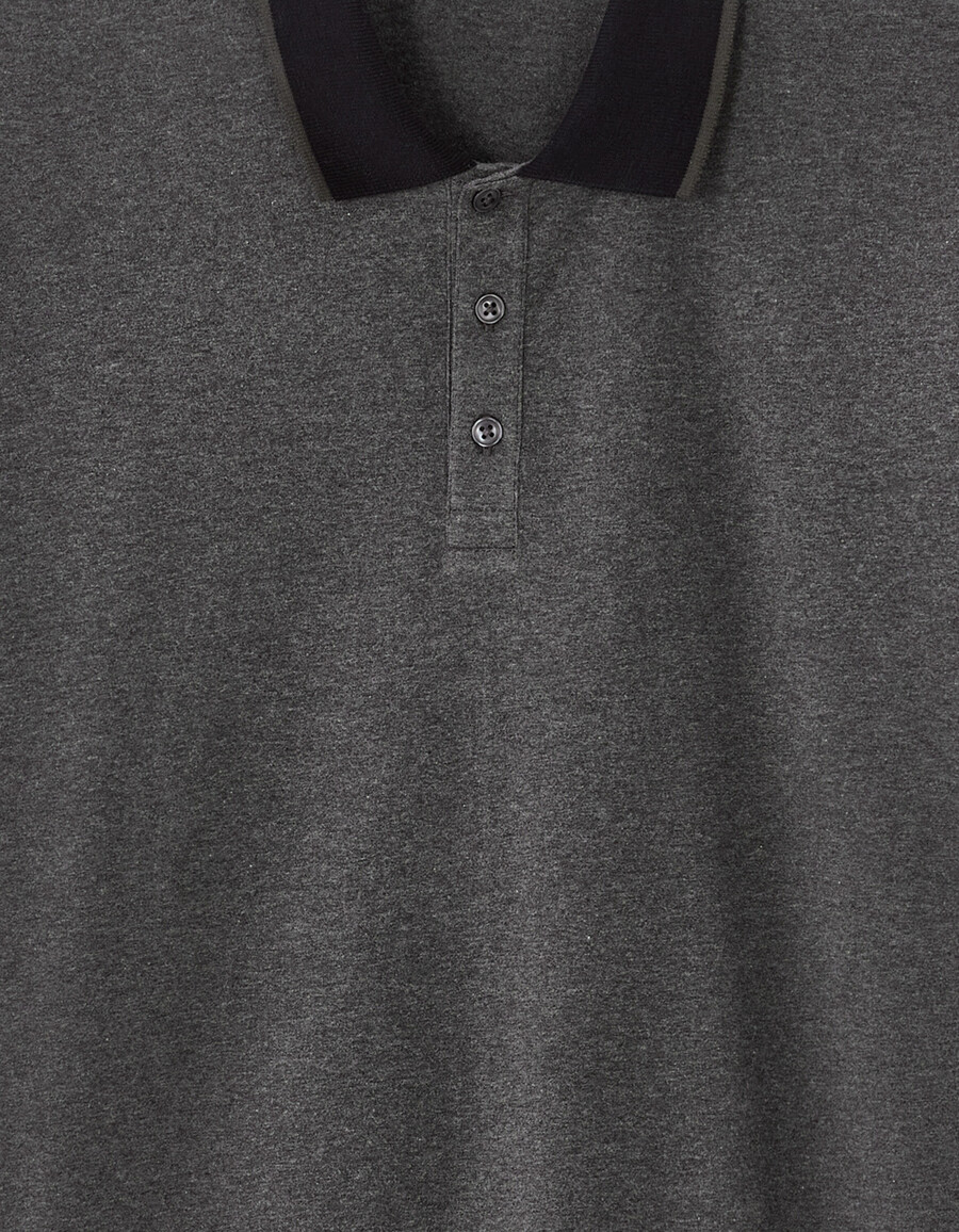 poloshirt aus normalem jersey-material aus stretch-baumwolle