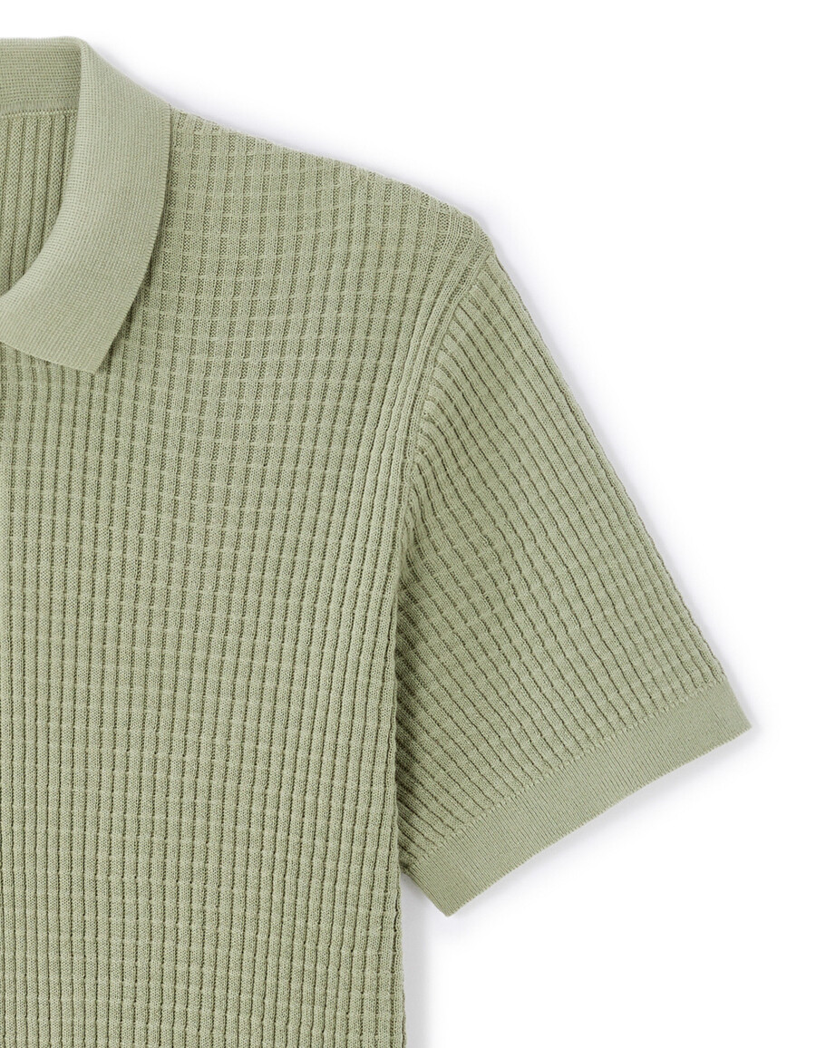 poloshirt mit rippstrick in regulärer passform