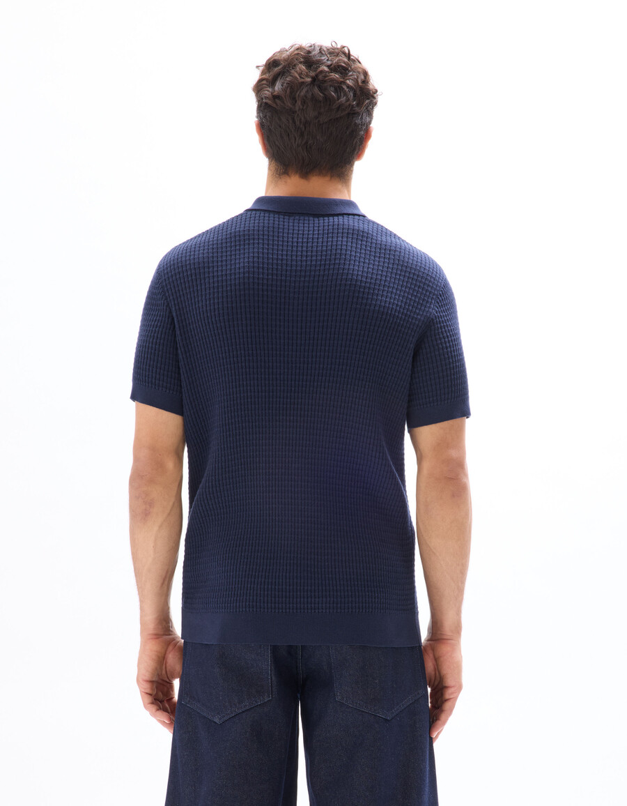 poloshirt mit rippstrick in regulärer passform