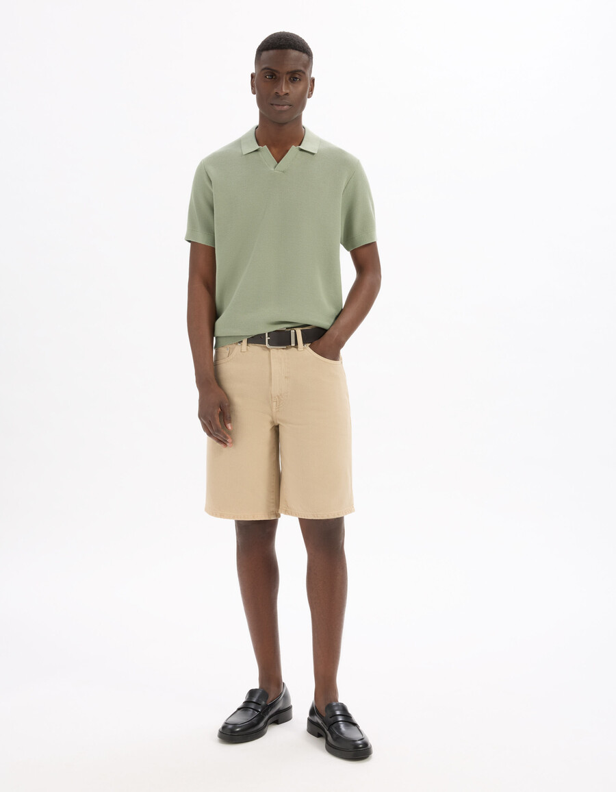 regular piqué-poloshirt aus 100 baumwollstrick