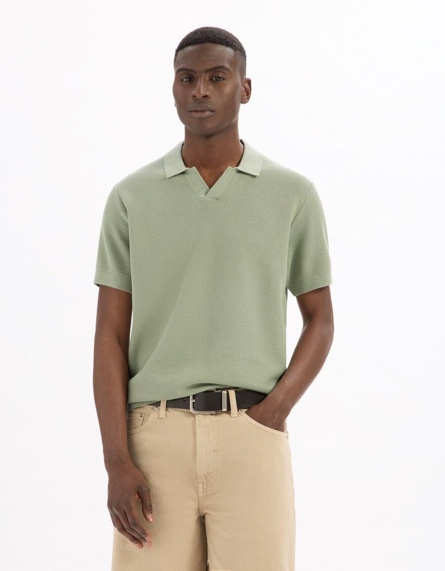 regular piqué-poloshirt aus 100 baumwollstrick