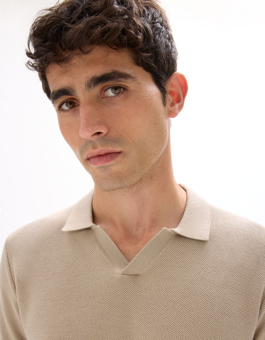 regular piqué-poloshirt aus 100 baumwollstrick