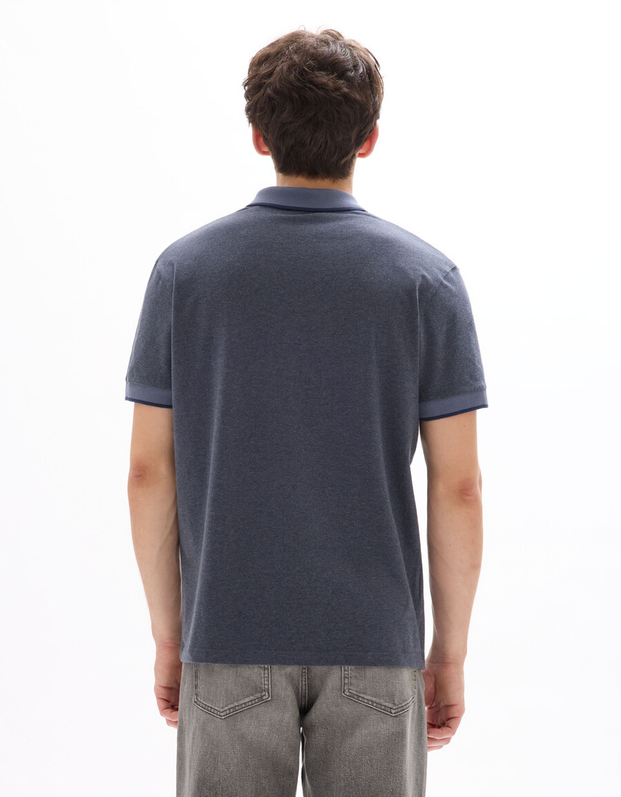 poloshirt aus normalem jersey-material aus stretch-baumwolle