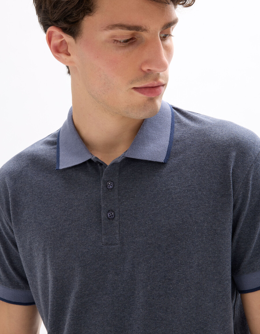 poloshirt aus normalem jersey-material aus stretch-baumwolle