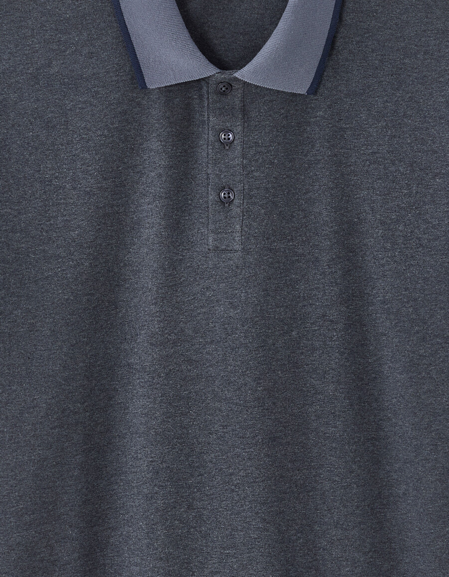 poloshirt aus normalem jersey-material aus stretch-baumwolle