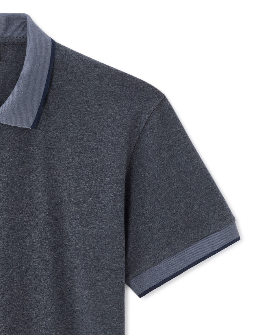 poloshirt aus normalem jersey-material aus stretch-baumwolle