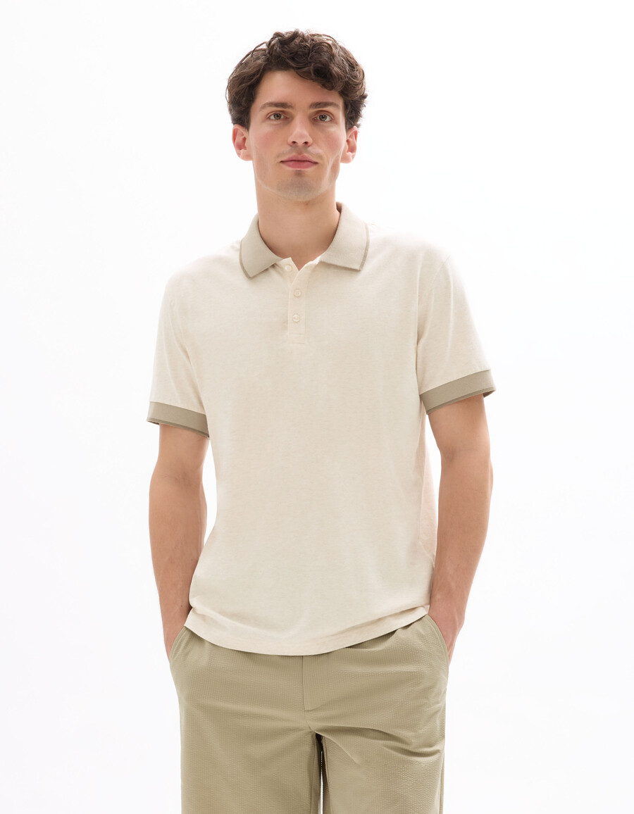poloshirt aus normalem jersey-material aus stretch-baumwolle