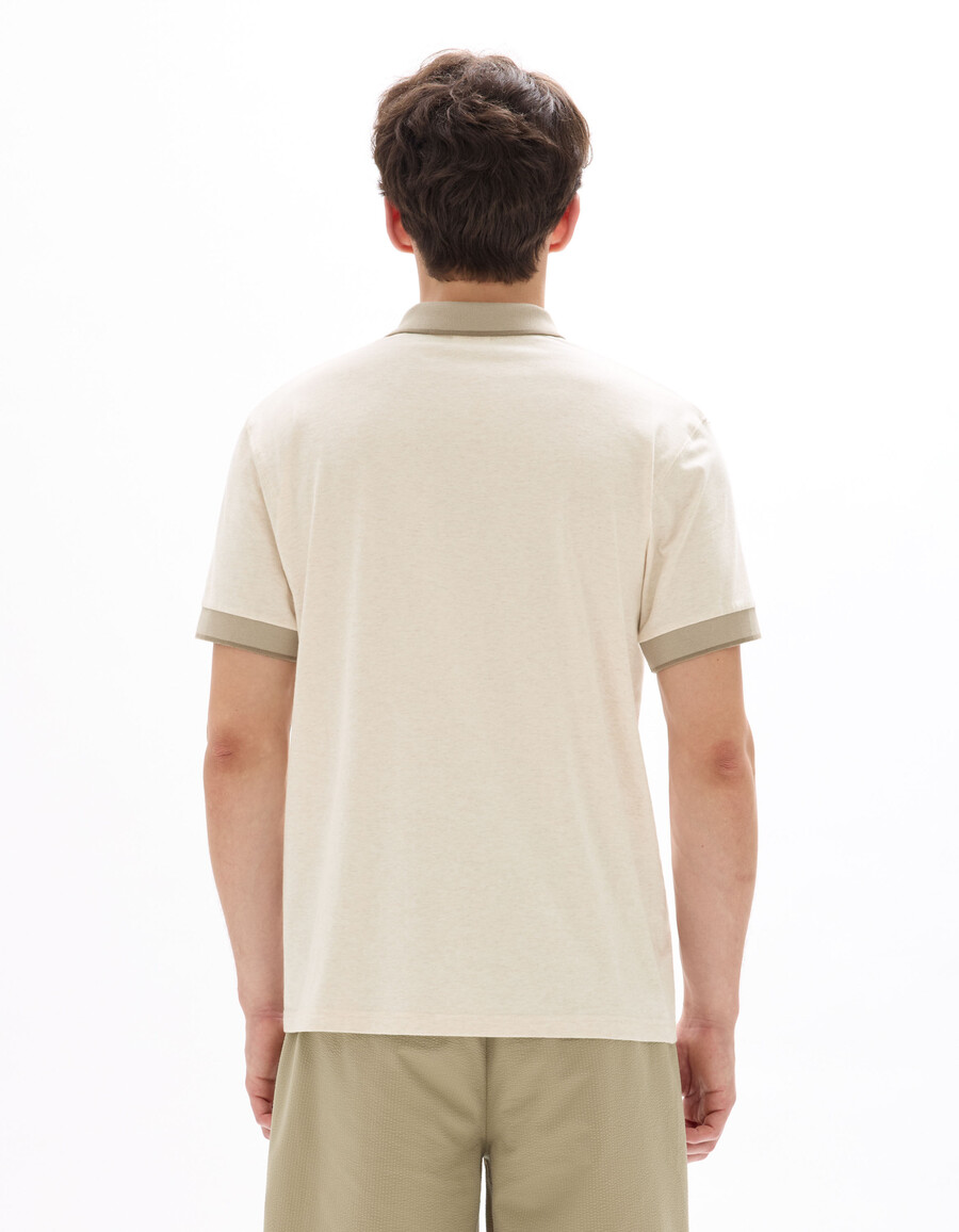 poloshirt aus normalem jersey-material aus stretch-baumwolle