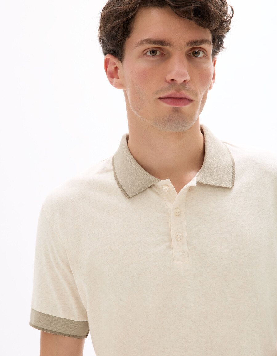 poloshirt aus normalem jersey-material aus stretch-baumwolle