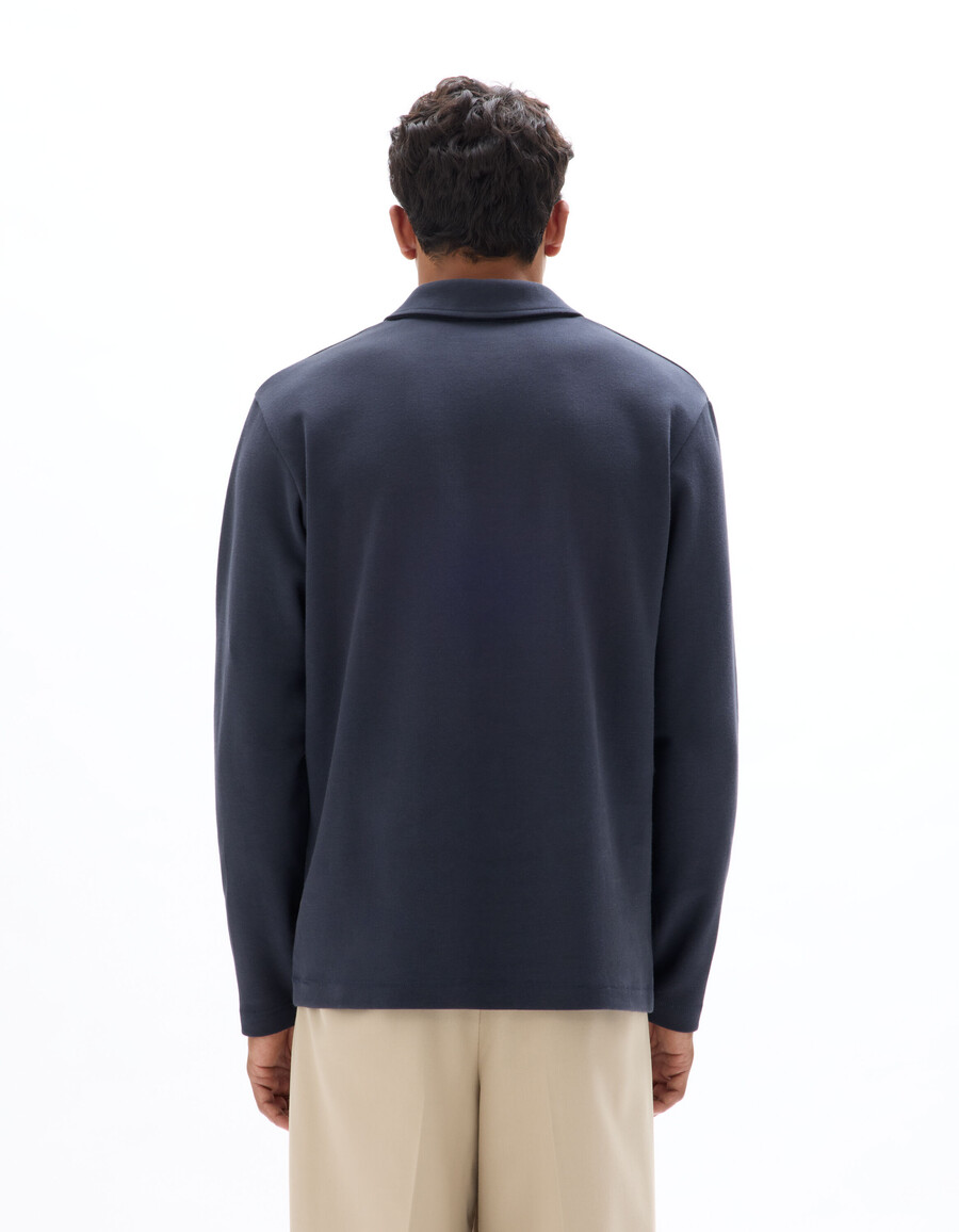 regular langarm-poloshirt aus jersey