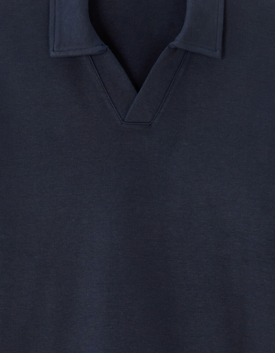 regular langarm-poloshirt aus jersey