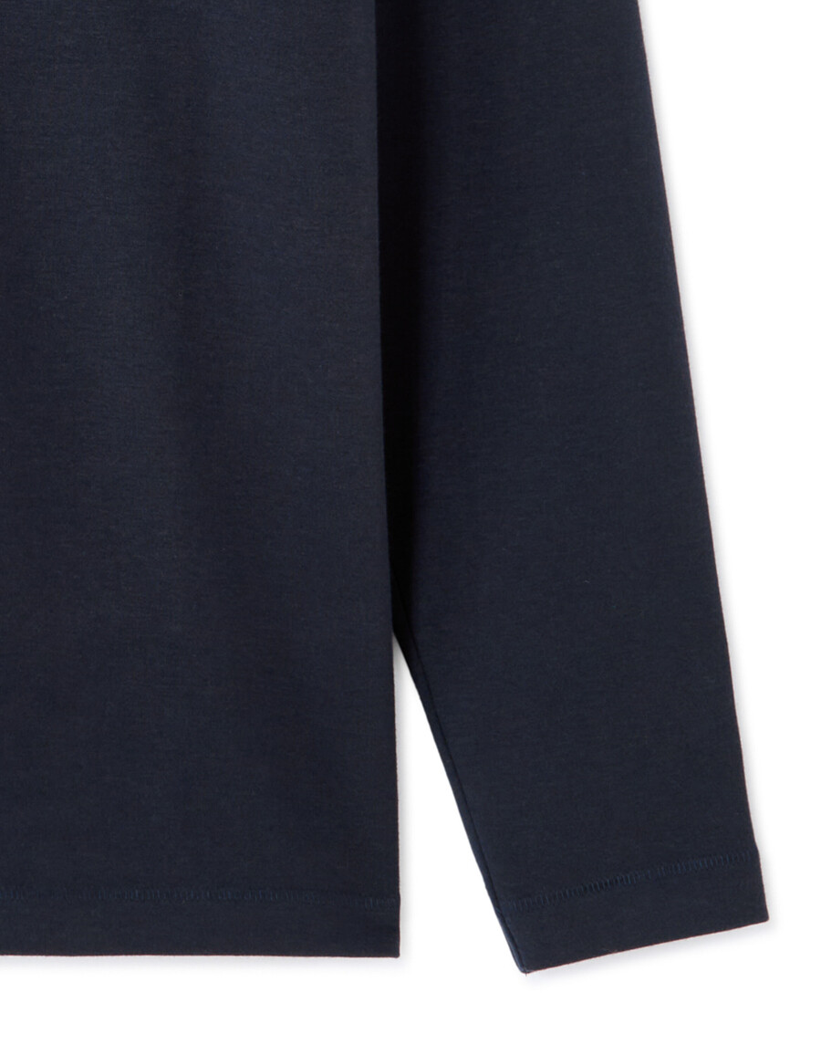 regular langarm-poloshirt aus jersey