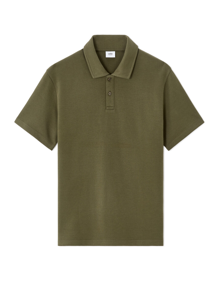 poloshirt in regulärer passform aus khaki-jersey