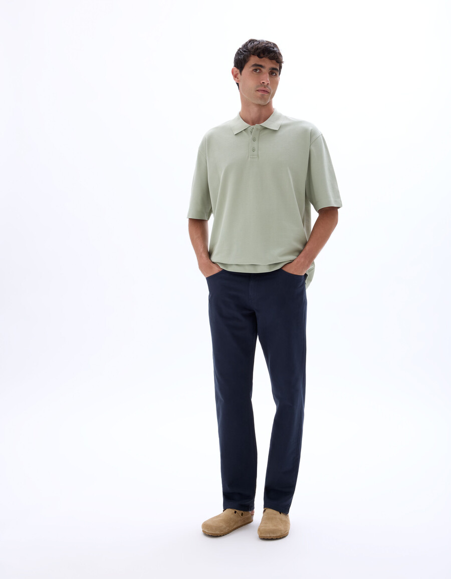 oversized poloshirt aus 100 baumwoll-piqué