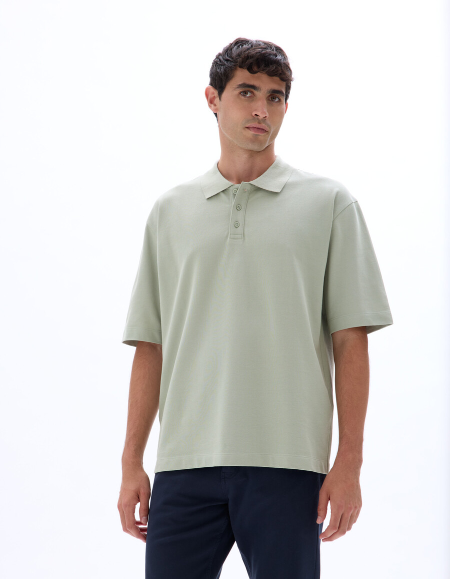 oversized poloshirt aus 100 baumwoll-piqué
