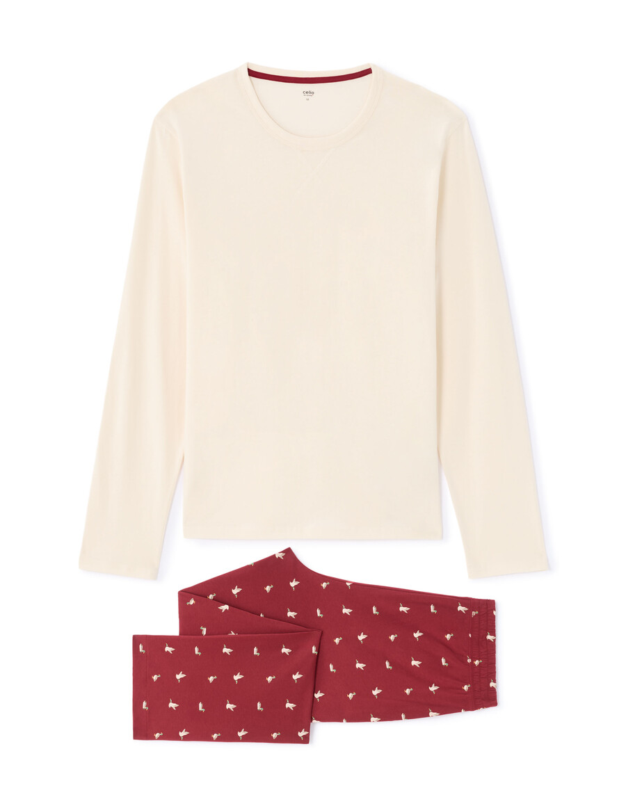 roter pyjama mit entenmuster
