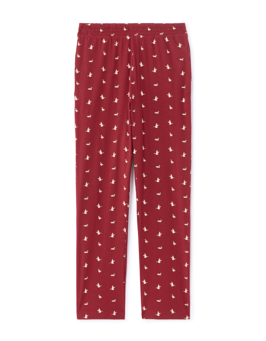 roter pyjama mit entenmuster