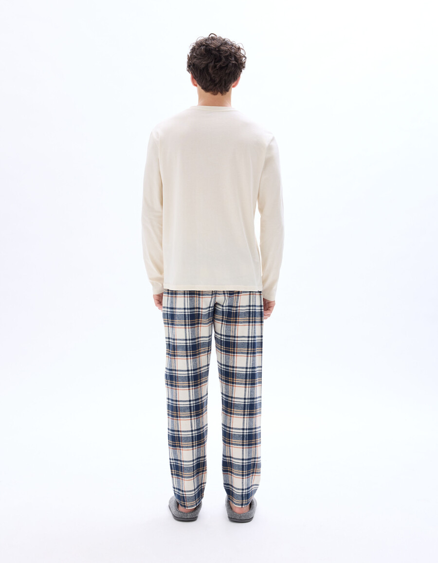 pyjama-oberteil und hose aus 100 baumwolle mit karomuster