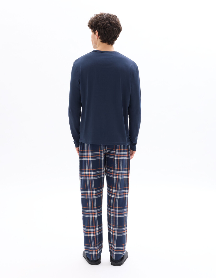 pyjama-oberteil und hose aus 100 baumwolle mit karomuster