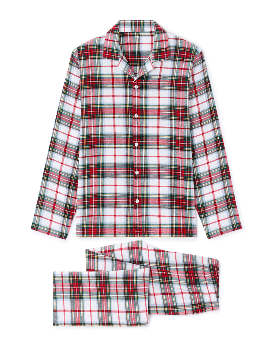 weihnachts-pyjama-geschenkset mit karomuster