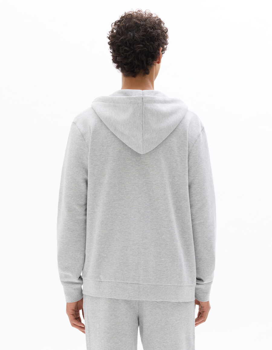kapuzenpullover mit reißverschluss aus baumwollmischgewebe